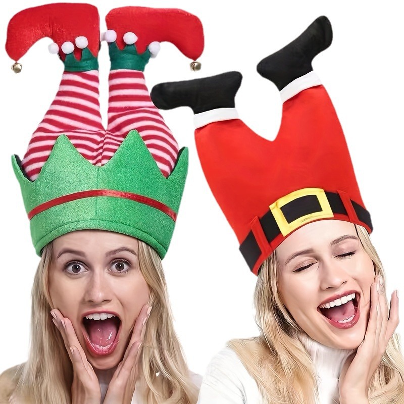 Cross border Christmas decorations Party Santa Hat Old man Elf Clown Pants leg hat Party supplies gifts