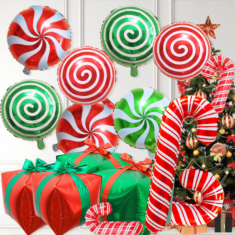 Cross-border 2024 Christmas Balloon Chain Set Christmas Eve Christmas party setting scene decorated with foil balloons