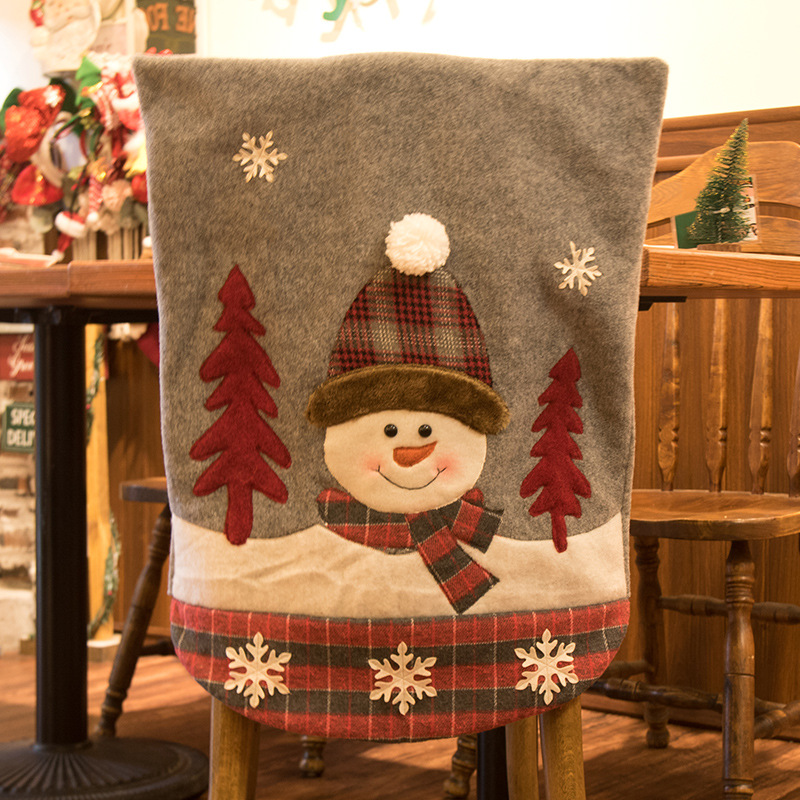 Cross Border Christmas Chair Set Christmas Decorations Christmas Gift Gift Elderly Snowman Chair embroidery set