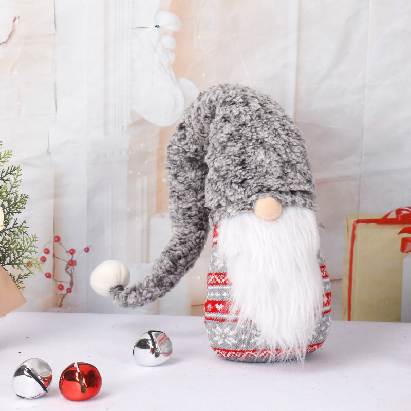 Cross-border new knitted long hat Santa Claus Swiss style Christmas faceless doll doll Christmas decoration